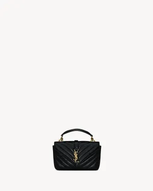 College mini chain bag in shiny crackled leather