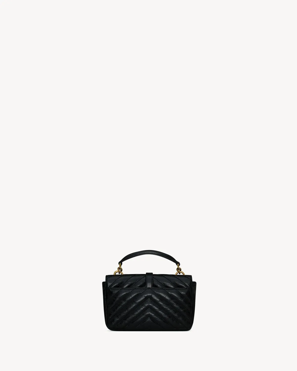 College mini chain bag in shiny crackled leather