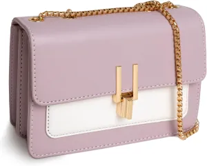 Color Block Crossbody Bags for Women Leather Purses Designer Satchel Handbags Shoulder Bag