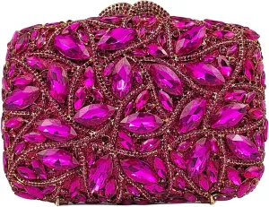 Colorful Crystal Clutch Box Handbag Women Sparkling Evening Bags for Wedding Party Prom Purse
