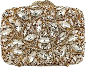 Colorful Crystal Clutch Box Handbag Women Sparkling Evening Bags for Wedding Party Prom Purse