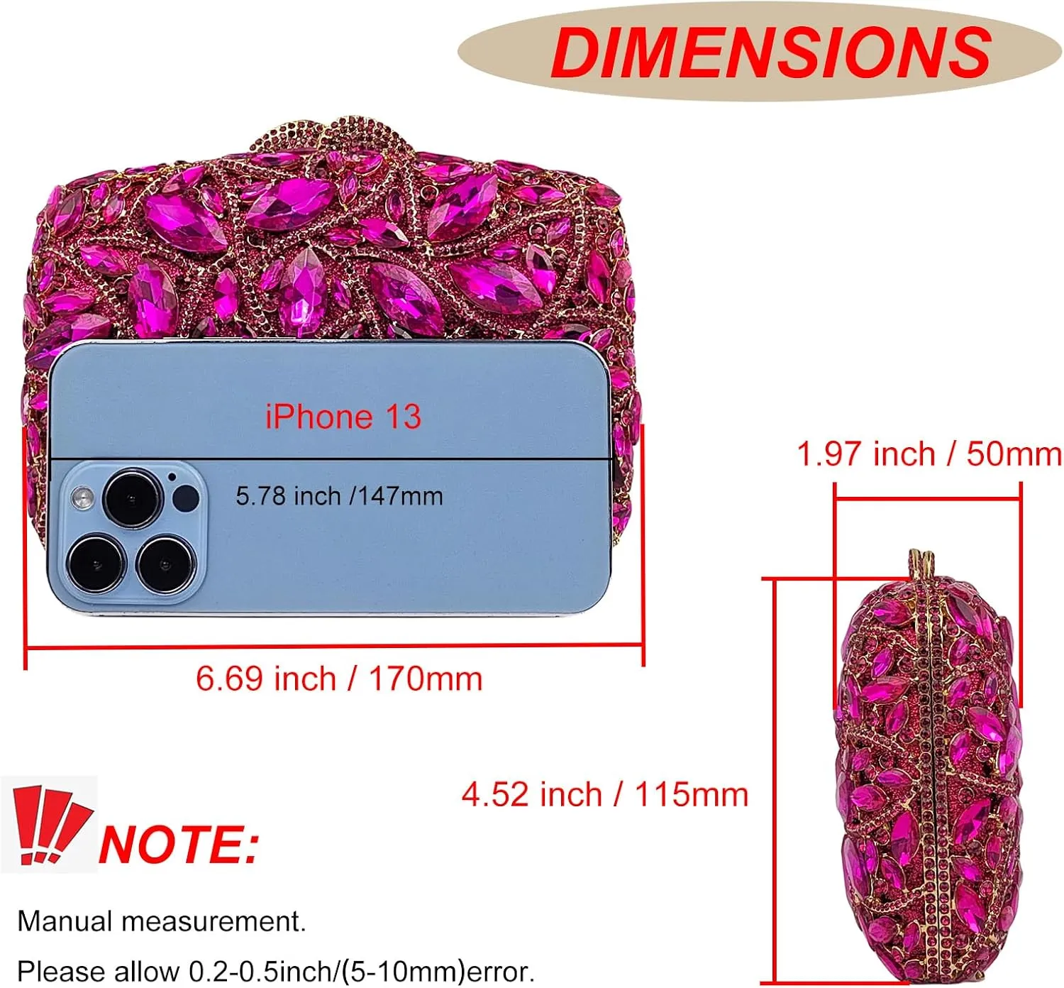 Colorful Crystal Clutch Box Handbag Women Sparkling Evening Bags for Wedding Party Prom Purse