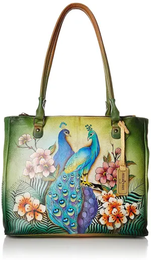 Compartment Large Tote Multi by Anuschka Painted Leather Verified secure Leather Hand Price-conscious