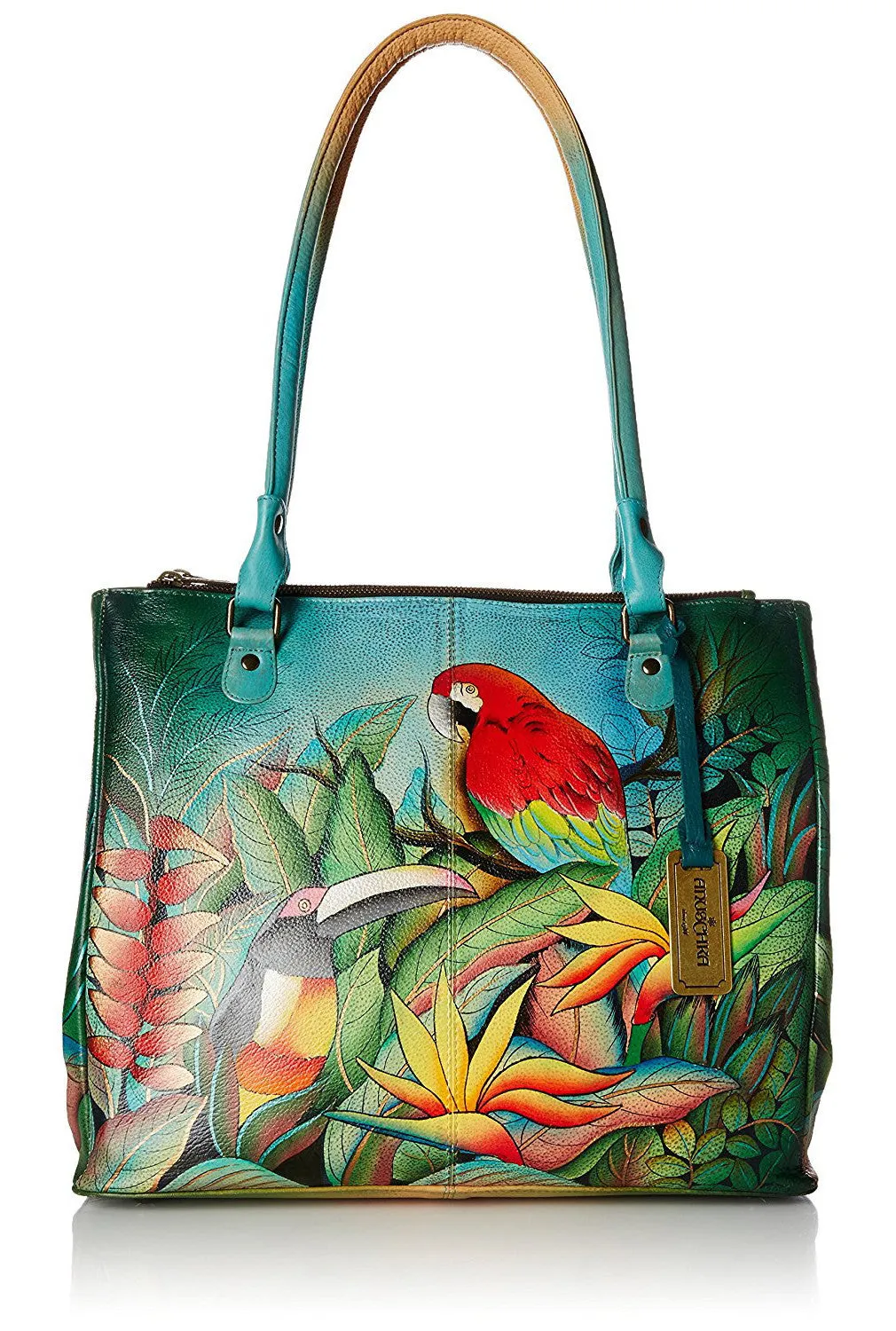 Compartment Large Tote Multi by Anuschka Painted Leather Verified secure Leather Hand Price-conscious