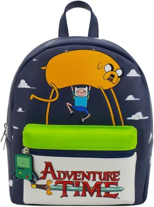 Concept One Adventure Time Mini Backpack, Finn and Jake Small Travel Bag Purse for Men and Women, Adjustable Shoulder Straps, Multicolor, 10 Inch