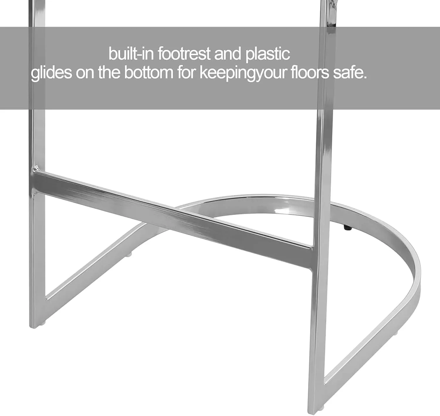 Counter Height Bar Stools, Modern 26" Counter Stools with Back and C-Shaped Metal Frame, Upholstered Faux Leather Bar Chairs Island Stool for Kitchen Counter, Home Pub, Griege
