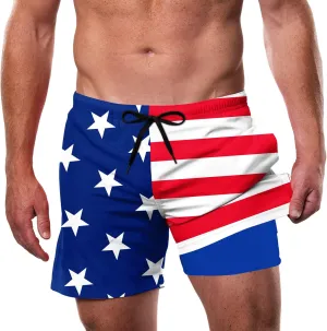 Cozople Mens Swim Trunks with Compression Liner 5.5" Inseam Quick Dry Bathing Suit Lightweight Swimming Shorts