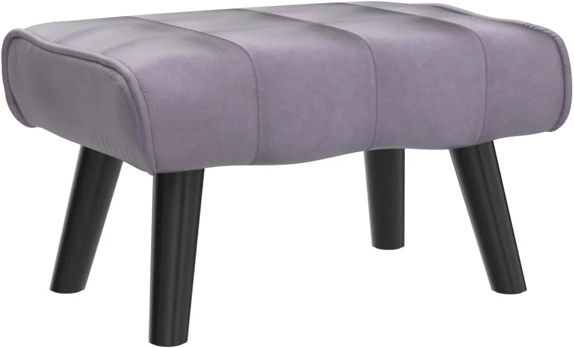 Cpintltr Velvet Wooden Step Stool for Adults Velvet Upholstered Small Ottoman Foot Rest Stools Modern Rectangle Foot Stool Pouf Ottoman Sofa Footrest for Couch Chair Living Room Easy Assembly Grey