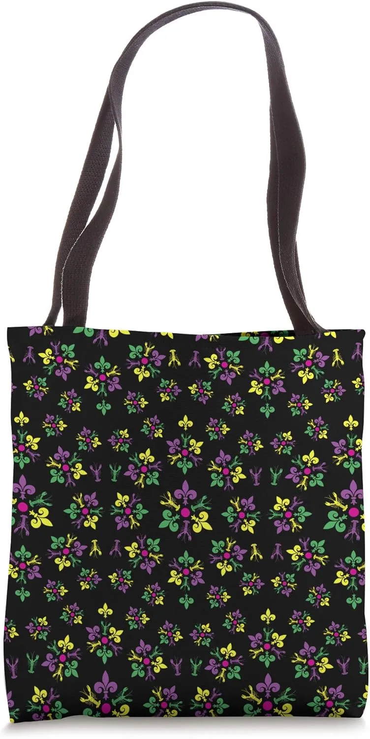 Crawfish Fleur-De-Lys Mardi Gras Carnival Crayfish Louisiana Tote Bag