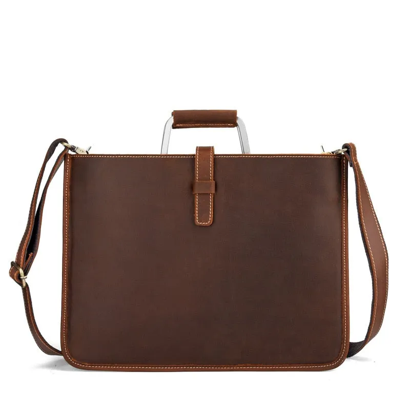 Crazy horse genuine leather laptop bag