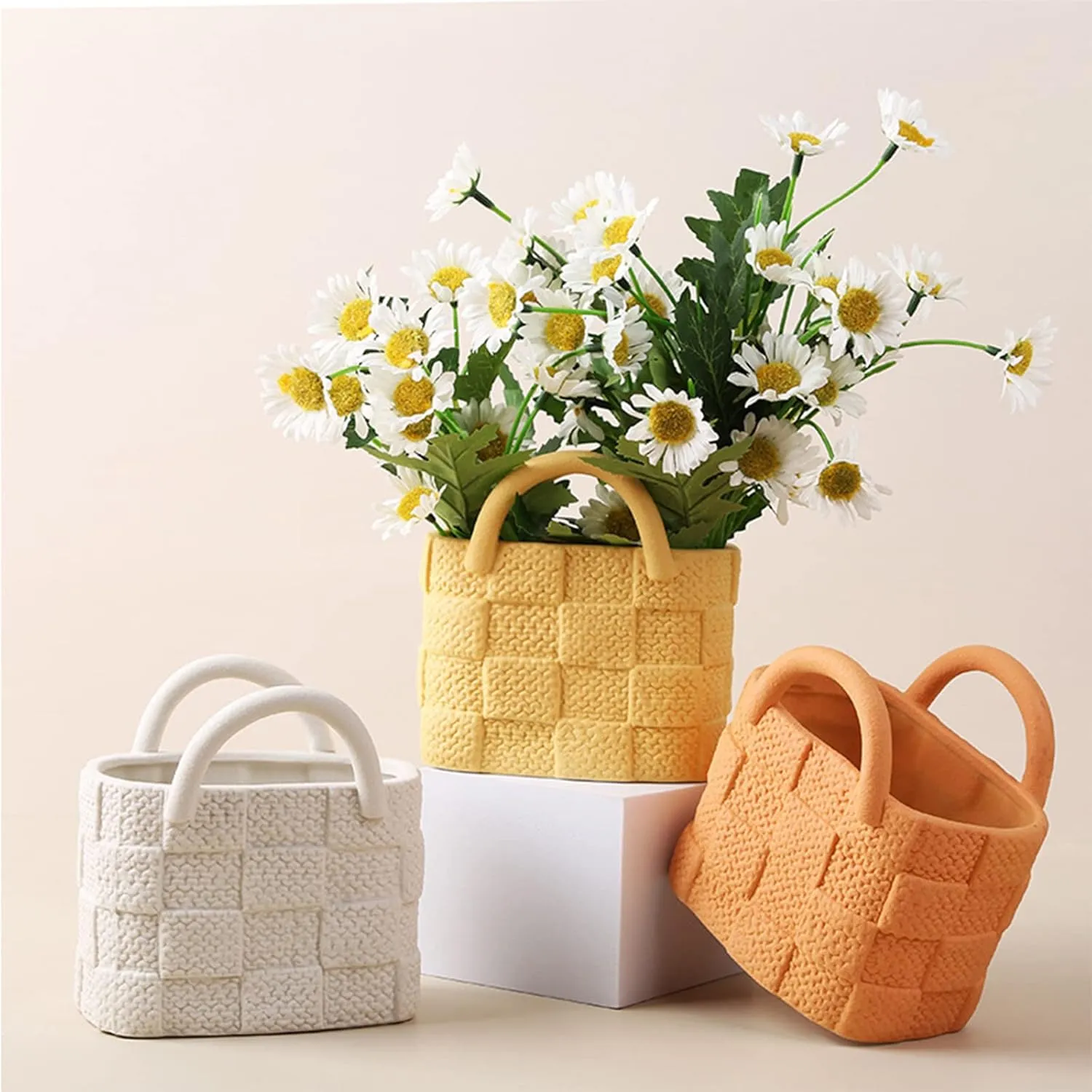 Creative Ceramic Vase, Handbag Collection Creative Ceramic Floral Vase, Modern Flower Vase for Wedding Centerpieces Flower Arrangement Home Decor.