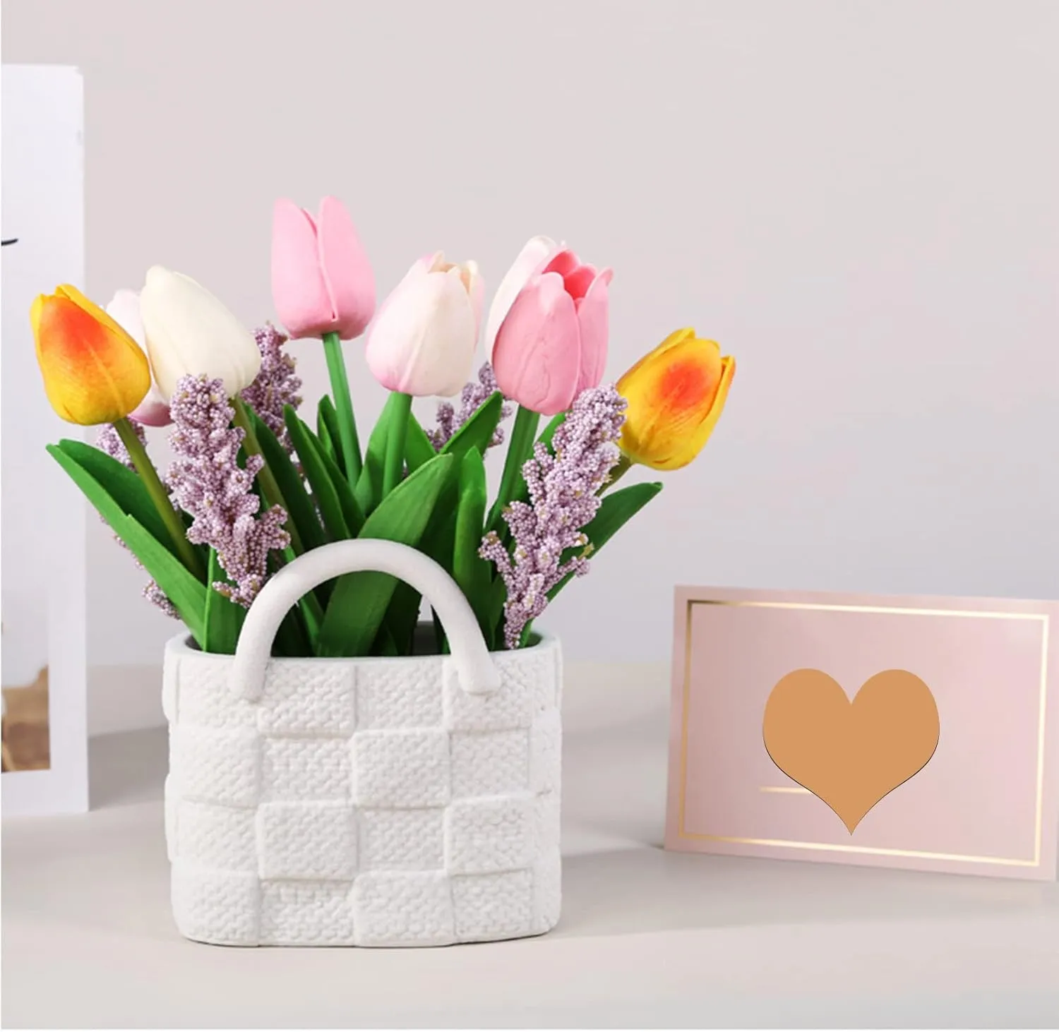 Creative Ceramic Vase, Handbag Collection Creative Ceramic Floral Vase, Modern Flower Vase for Wedding Centerpieces Flower Arrangement Home Decor.