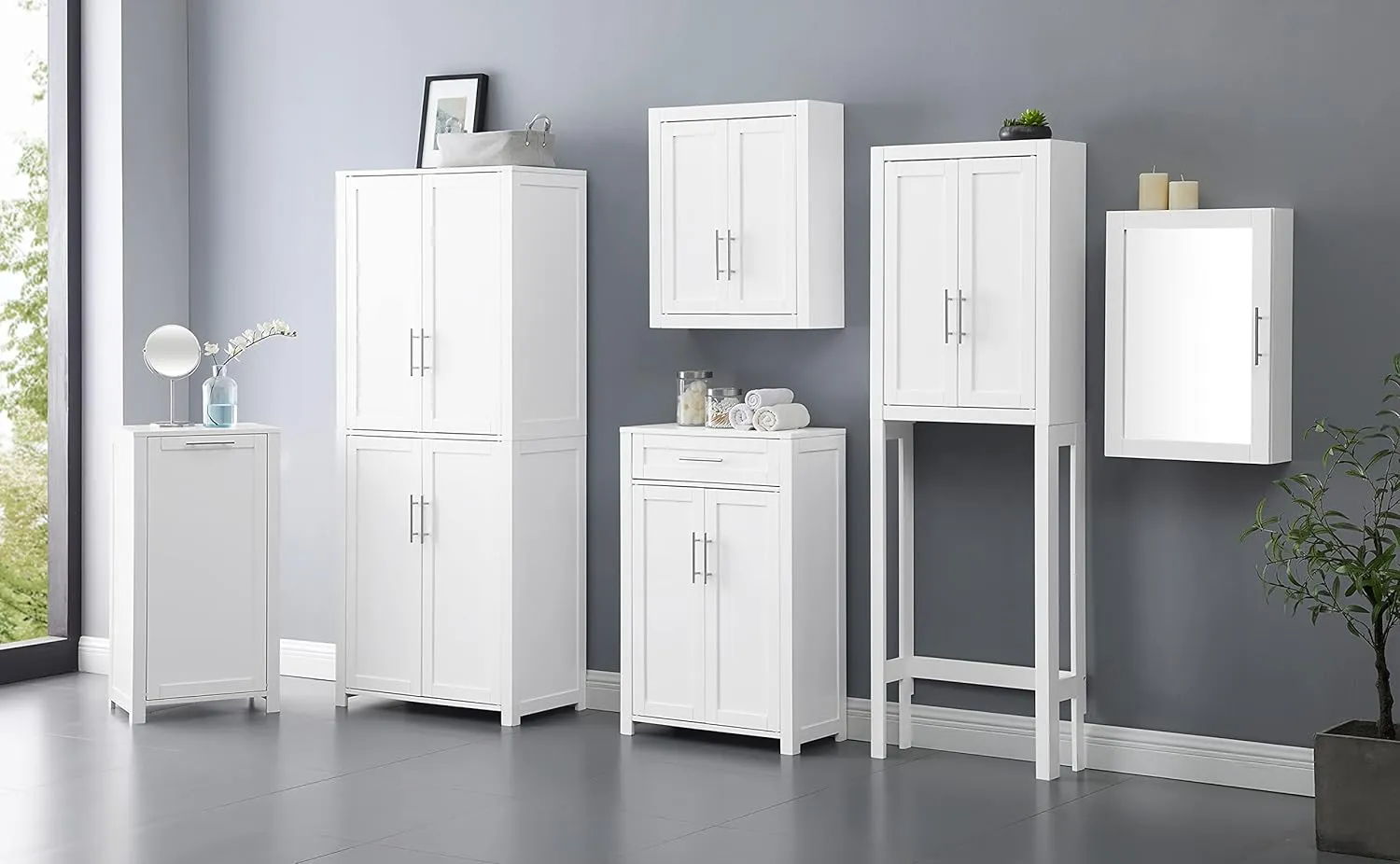 Crosley Furniture Savannah Wall Mounted Bathroom Storage Medicine Cabinet with Shelves, White