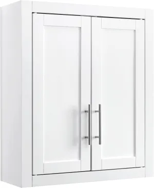 Crosley Furniture Savannah Wall Mounted Bathroom Storage Medicine Cabinet with Shelves, White