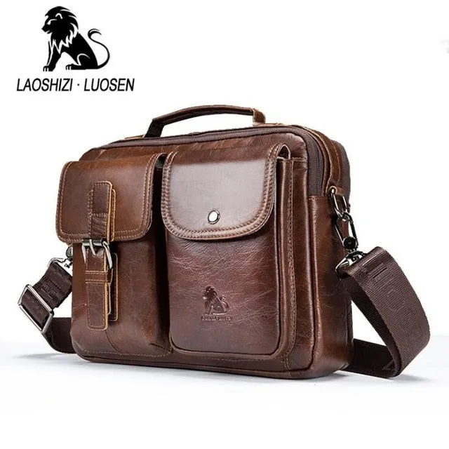 Crossbody Bag Artistic Bag Business Genuine Bag Messenger Messenger Shoulder Leather men's Top-choice Handbag Man men Tote Vintage