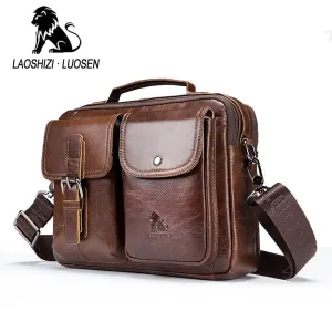 Crossbody Bag Artistic Bag Business Genuine Bag Messenger Messenger Shoulder Leather men's Top-choice Handbag Man men Tote Vintage