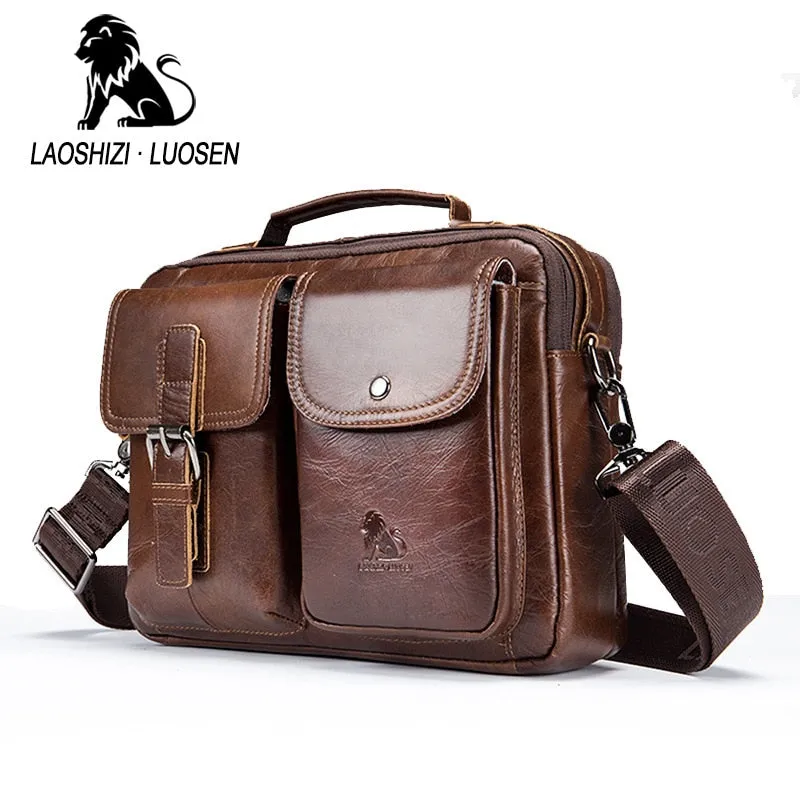 Crossbody Bag Artistic Bag Business Genuine Bag Messenger Messenger Shoulder Leather men's Top-choice Handbag Man men Tote Vintage