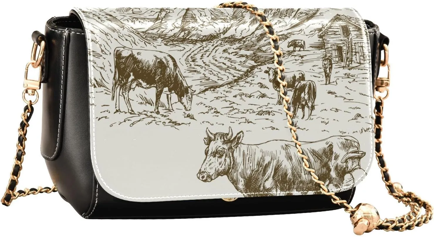 Crossbody Bags for Women Trendy Women's Black Shoulder Bag Small PU Leather Flap Cross Body Bag Handbags