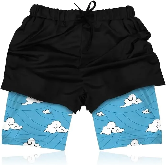 CROWN Anime Shorts - Breathable Stretch Compression Gym Short with Pockets