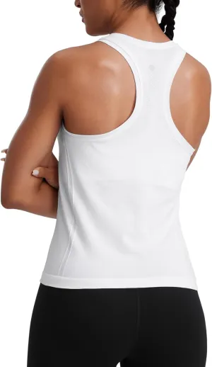 CRZ YOGA Womens Seamless Racerback Tank Scoop Neck Breathable Running Workout Tops Athletic Gym Sleeveless Shirts