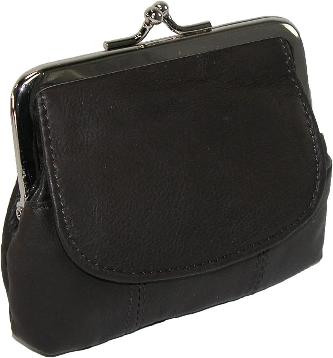 CTM® Leather Double Compartment Coin Purse Wallet