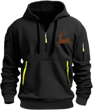 Custom Hoodies for Men,Men's Hoodies Quarter Zip Pullover Vintage Workout Running Active Hoodies with Pockets