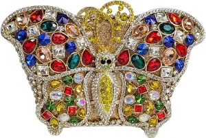 Cute Butterfly Evening Bag Bling Rhinestone Purse Animal Crystal Clutch for Wedding Prom Party Handbag