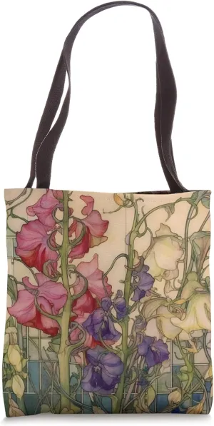Cute Floral Snapdragon Flower Art Nouveau Tote Bag
