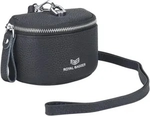 Cute Mini Coin Purse for Women - RFID Blocking, Genuine Leather Change Pouch Fashion Simple Storage Bag 2900 (Black)