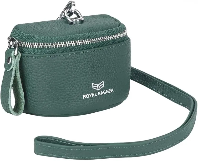 Cute Mini Coin Purse for Women - RFID Blocking, Genuine Leather Change Pouch Fashion Simple Storage Bag 2900 (Green)