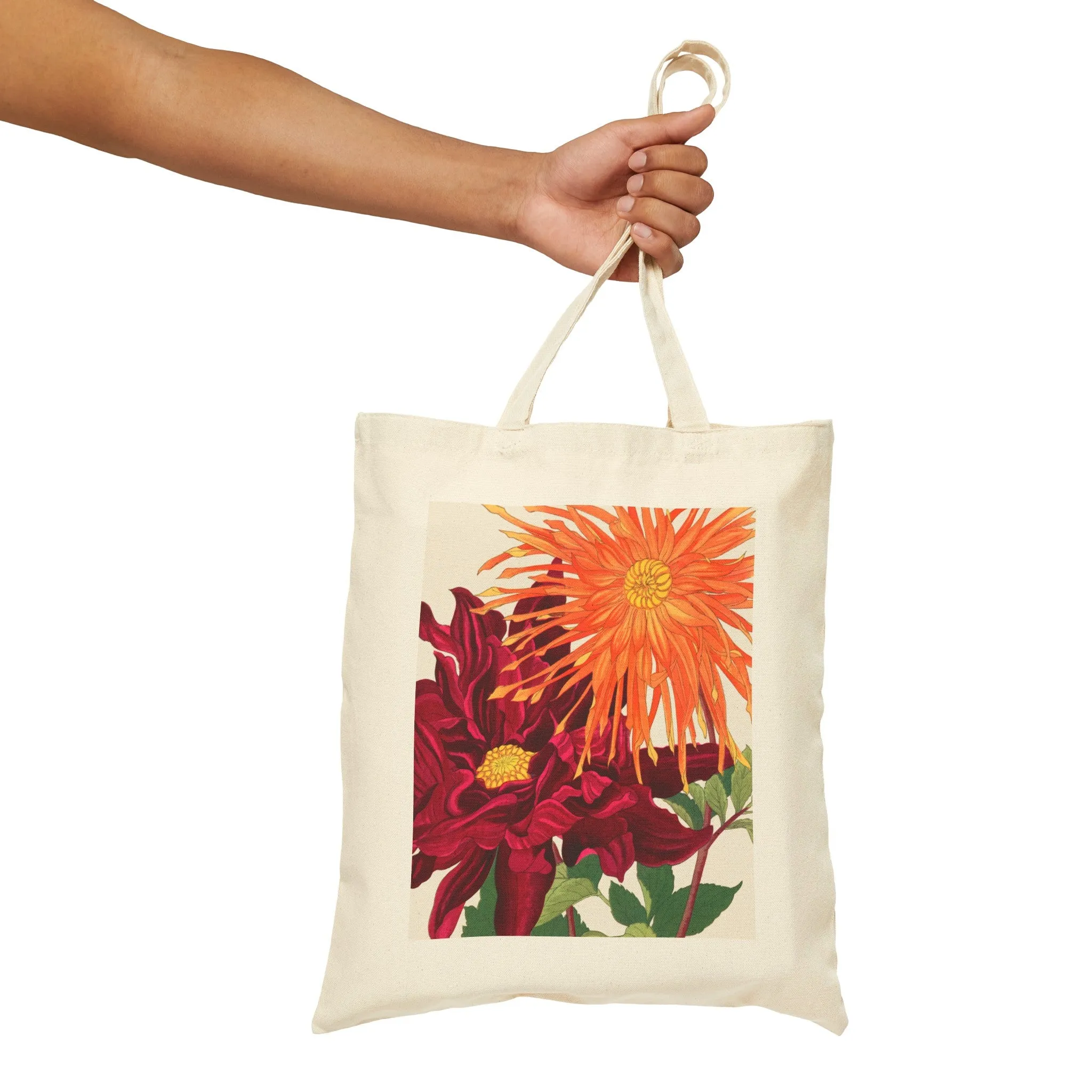 Dahlia Flower by Tanigami Kônan Cotton Canvas Tote Bag