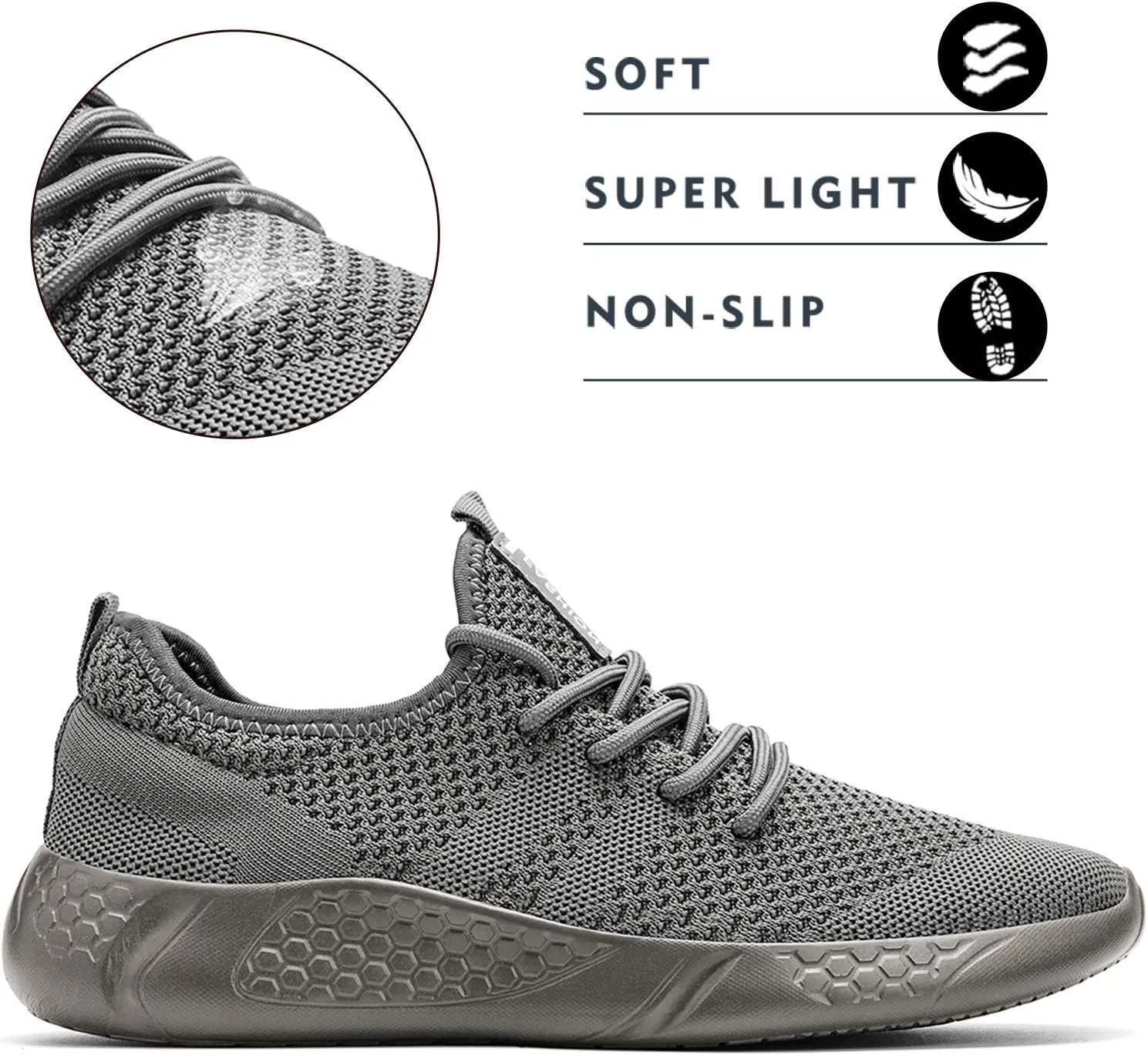 Damyuan Men's Sport Gym Running Shoes Walking Shoes Casual Lace Up Lightweight