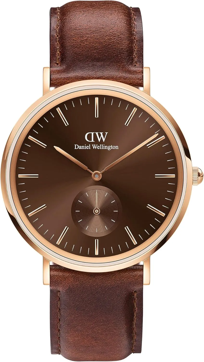 Daniel Wellington Classic Multi-Eye Men's Watch – 40mm Stainless Steel Case, Japanese Quartz Movement, Leather Strap, Water Resistant, Analog Watch for Men
