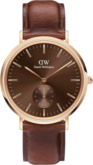 Daniel Wellington Classic Multi-Eye Men's Watch – 40mm Stainless Steel Case, Japanese Quartz Movement, Leather Strap, Water Resistant, Analog Watch for Men