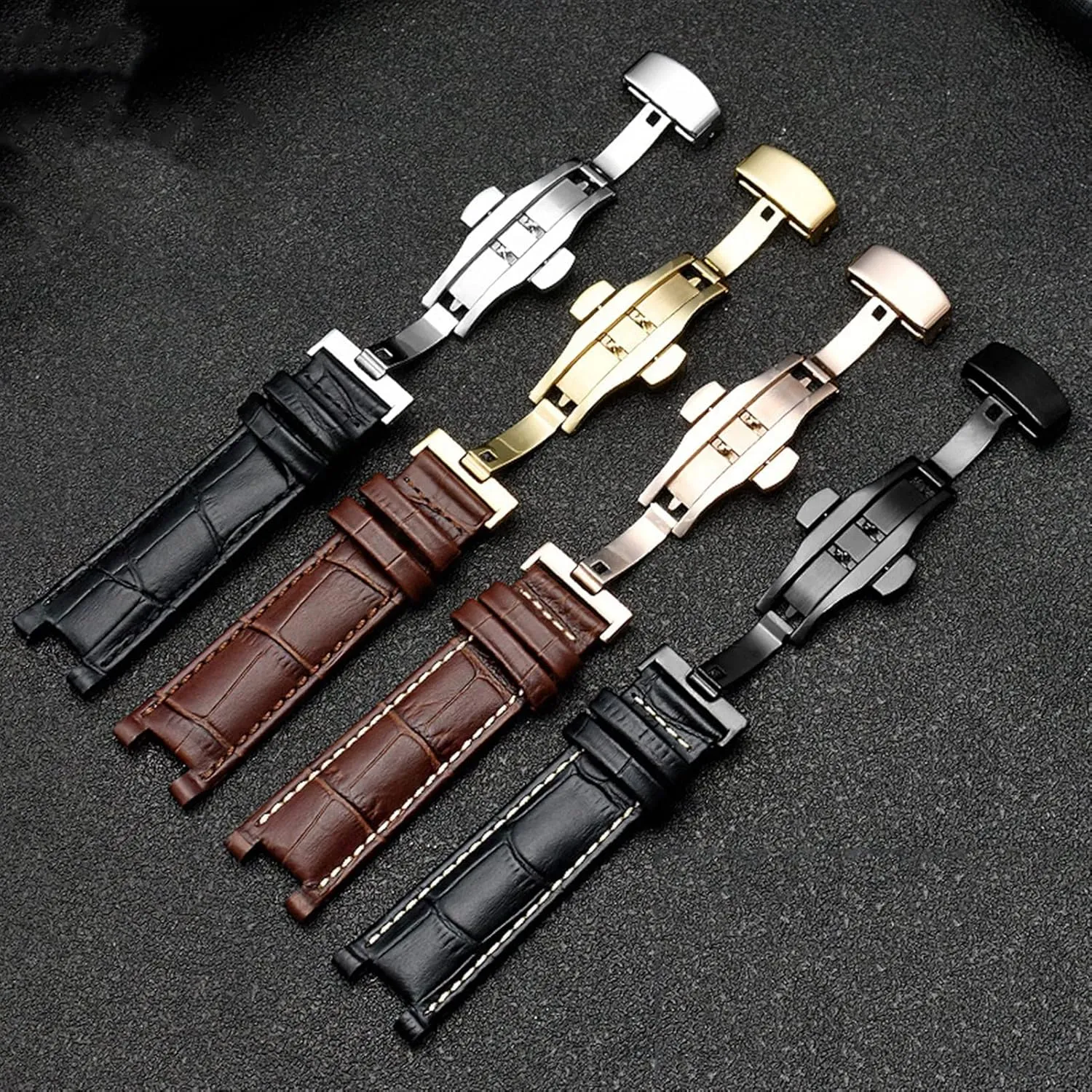 DASEB Genuine Leather Watchband For GC 22 * 13mm 20 * 11mm Notched Strap Withstainless Steel Butterfly Buckle Men And Women Watch Belt