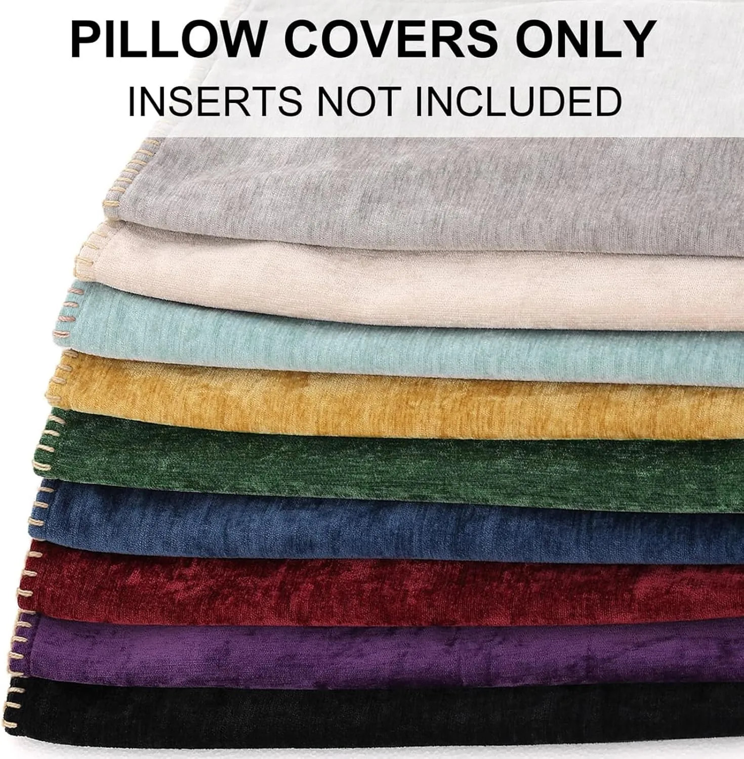 decorUhome Chenille Soft Throw Pillow Covers 12x20 Set of 2, Lumbar Velvet Farmhouse Neutral Decorative Pillow Covers with Stitched Edge for Couch Sofa Bed Home Decor, Aqua Haze