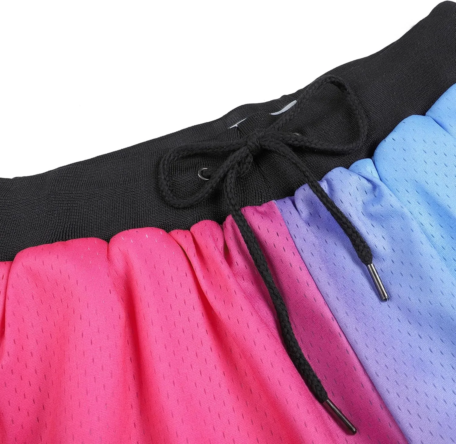 DEHANER Men's Basketball Shorts with Zip Pockets for Workout Gym Sports, Featuring Breathable Mesh Fabric