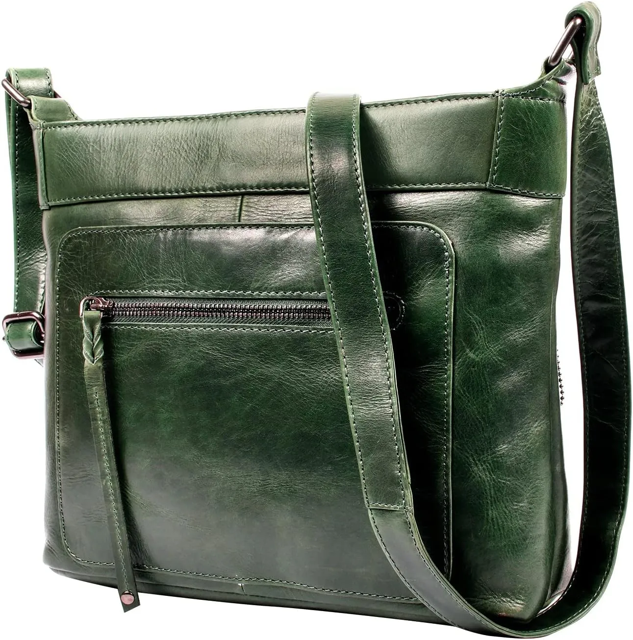 Delaney Concealed Carry Crossbody Purse Leather Handbag with Locking Gun Compartment and Adjustable Strap