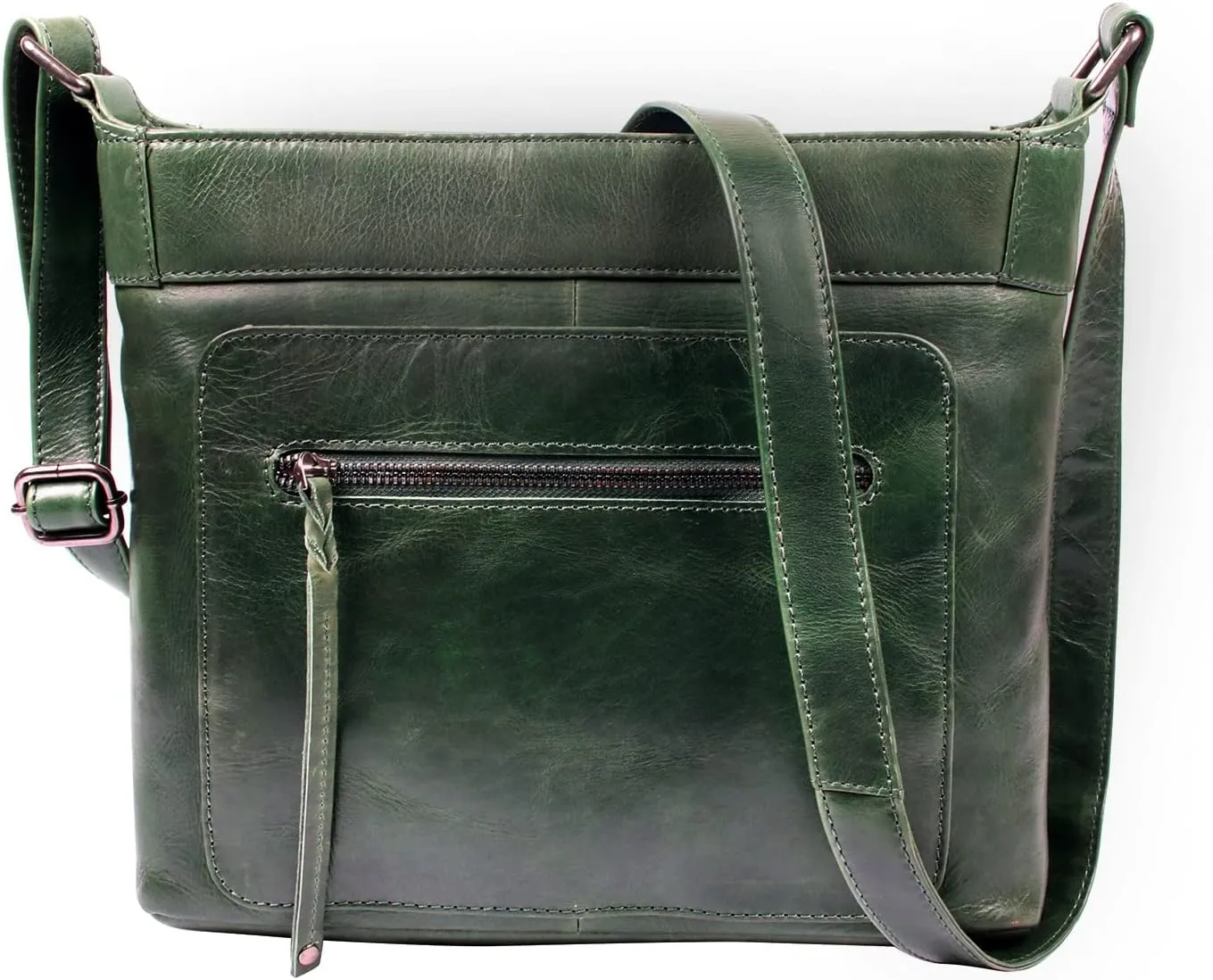 Delaney Concealed Carry Crossbody Purse Leather Handbag with Locking Gun Compartment and Adjustable Strap