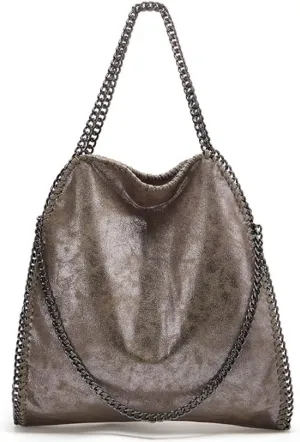 Designer Large Chain Shoulder Purse for Women Soft Leather Tote Quilted Hobo Bag Fashion Handbag Top-Handle Satchel