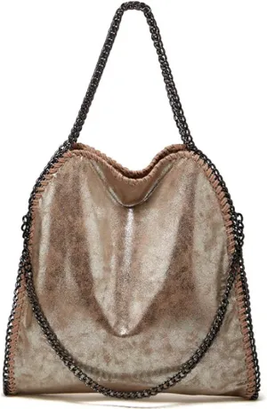 Designer Large Chain Shoulder Purse for Women Soft Leather Tote Quilted Hobo Bag Fashion Handbag Top-Handle Satchel