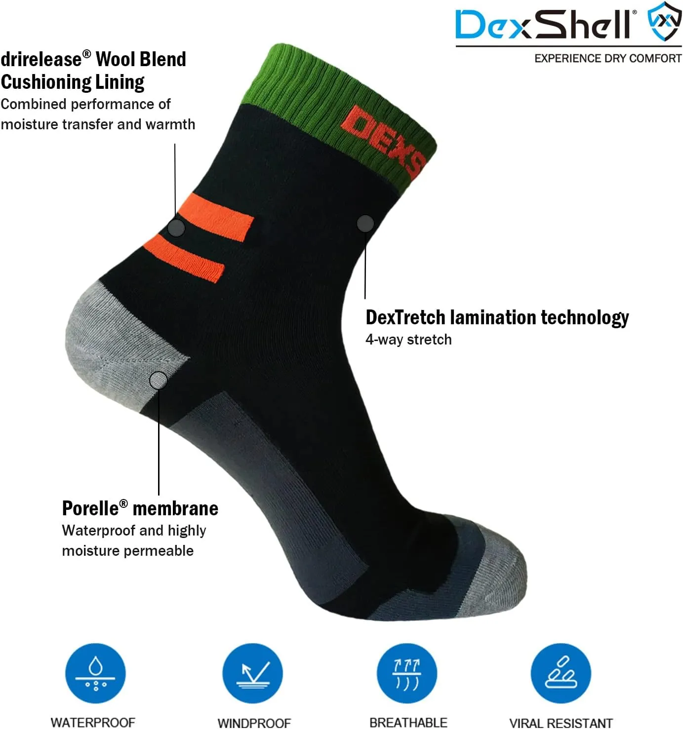 DexShell Men's Athletic Sock