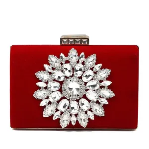 Diamond Evening Bags Luxury Rhinestone Flower Clutch