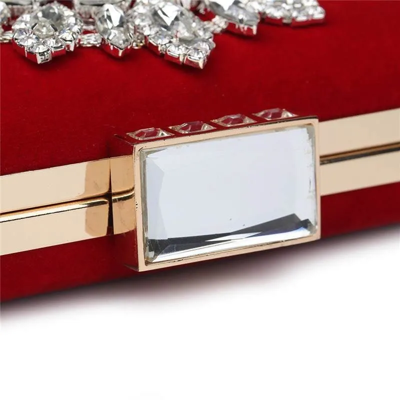 Diamond Evening Bags Luxury Rhinestone Flower Clutch