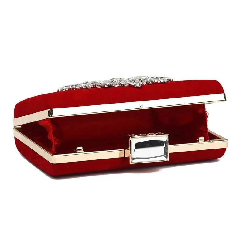 Diamond Evening Bags Luxury Rhinestone Flower Clutch