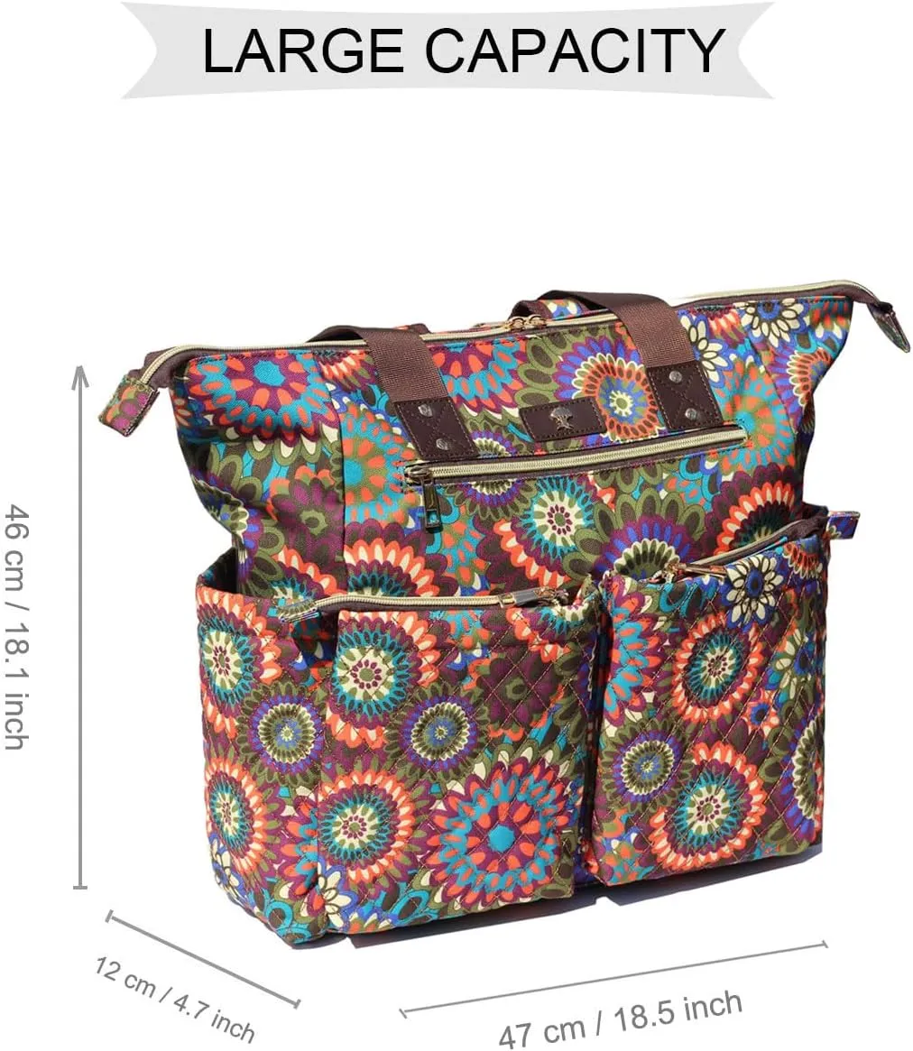 Diaper Tote Bag Totepack Backpack 2 in 1 for Women Multifunctional Large Capacity with Insulated Pockets Travel