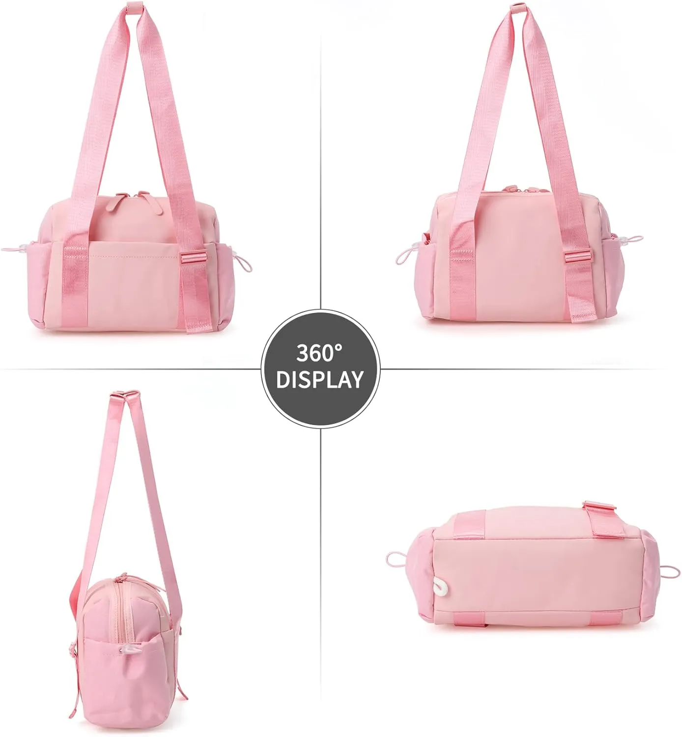 Didida Small Gym Bag for Women Girls,Waterproof Mini Gym Bag with Wet Compartment,Small Duffle Bag for Workout Sport Travel Weekender,Pink