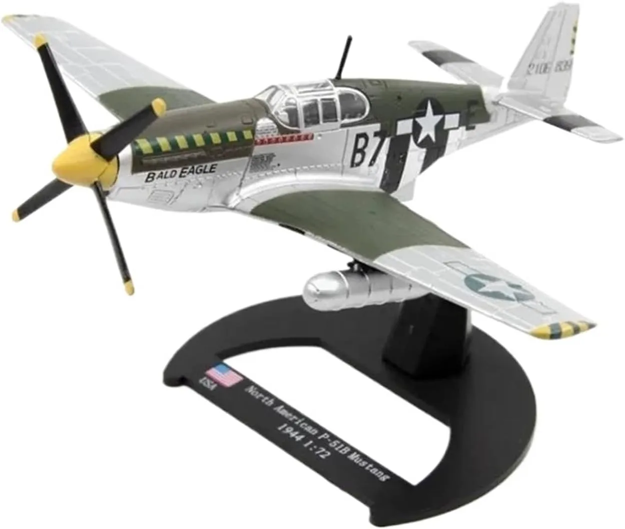 Diecast Plane Model 1:72 for P51 Mustang Fighter Diecast Metal Plane Model Faux Decorations for Collection