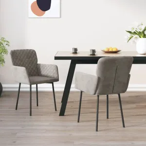 Dining Chair Set Light Grey, Upholstered Chairs Modern, Farmhouse Kitchen, Comfortable Set of 2, Dining Room Furniture