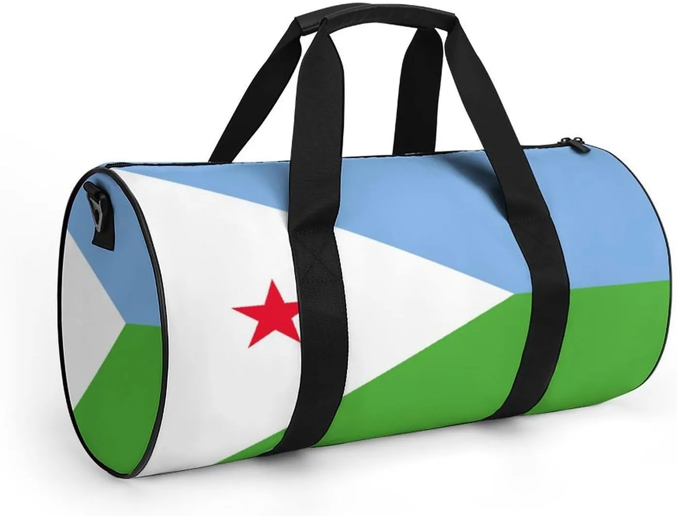 Djiboutian Flag Sports Duffel Bag for Boys Girls with Dry Wet Separation Overnight Gym Bag